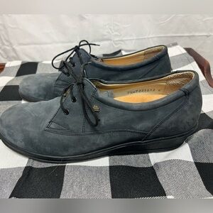 Finn Comfort Pretoria Black Nubuck Oxford Shoes size 7.5
